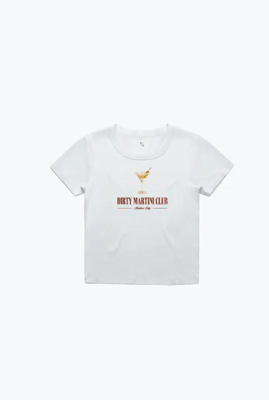 Dirty Martini Club Baby Tee - White sold by Peace-Collective