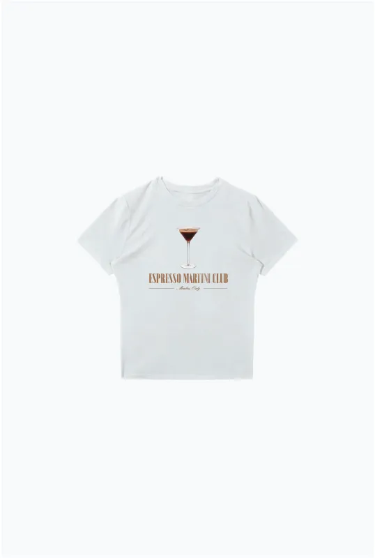 Espresso Martini Club Baby Tee - White sold by Peace-Collective