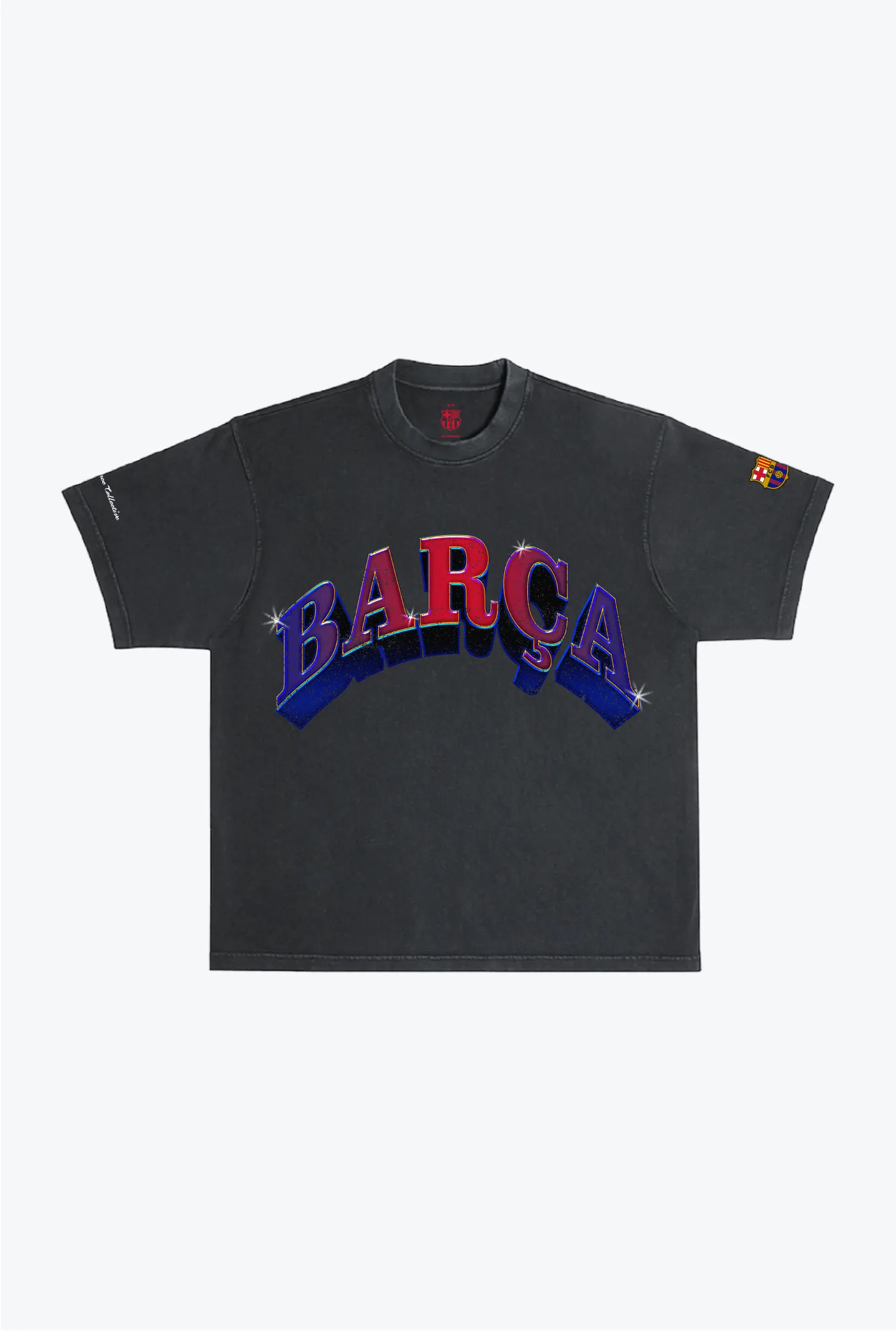 FC Barcelona Garment Dyed Heavyweight T-Shirt - Black sold by Peace-Collective