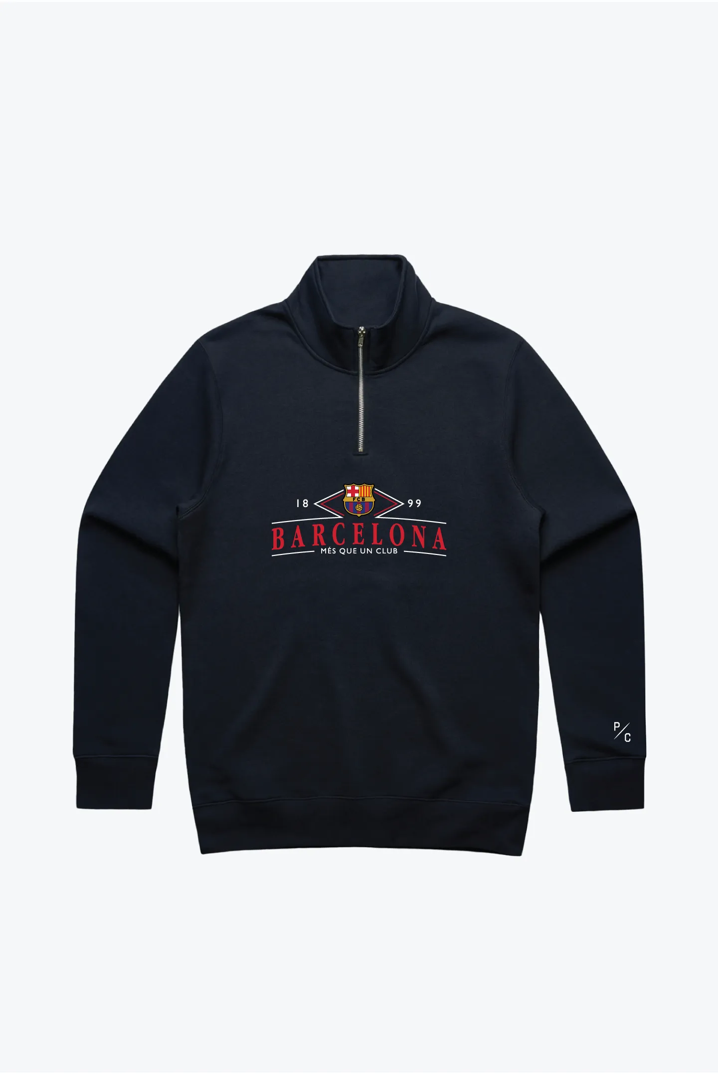 FC Barcelona Vintage Quarter Zip - Navy sold by Peace-Collective