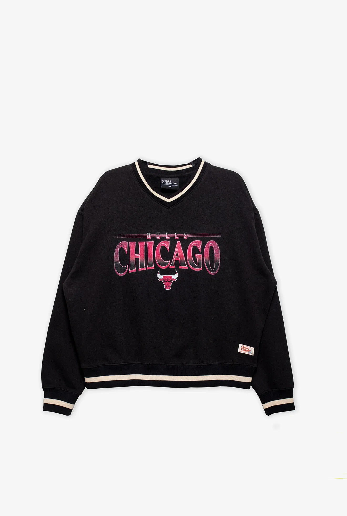 Chicago Bulls Ribbed Heavyweight Crewneck - Black sold by Peace-Collective