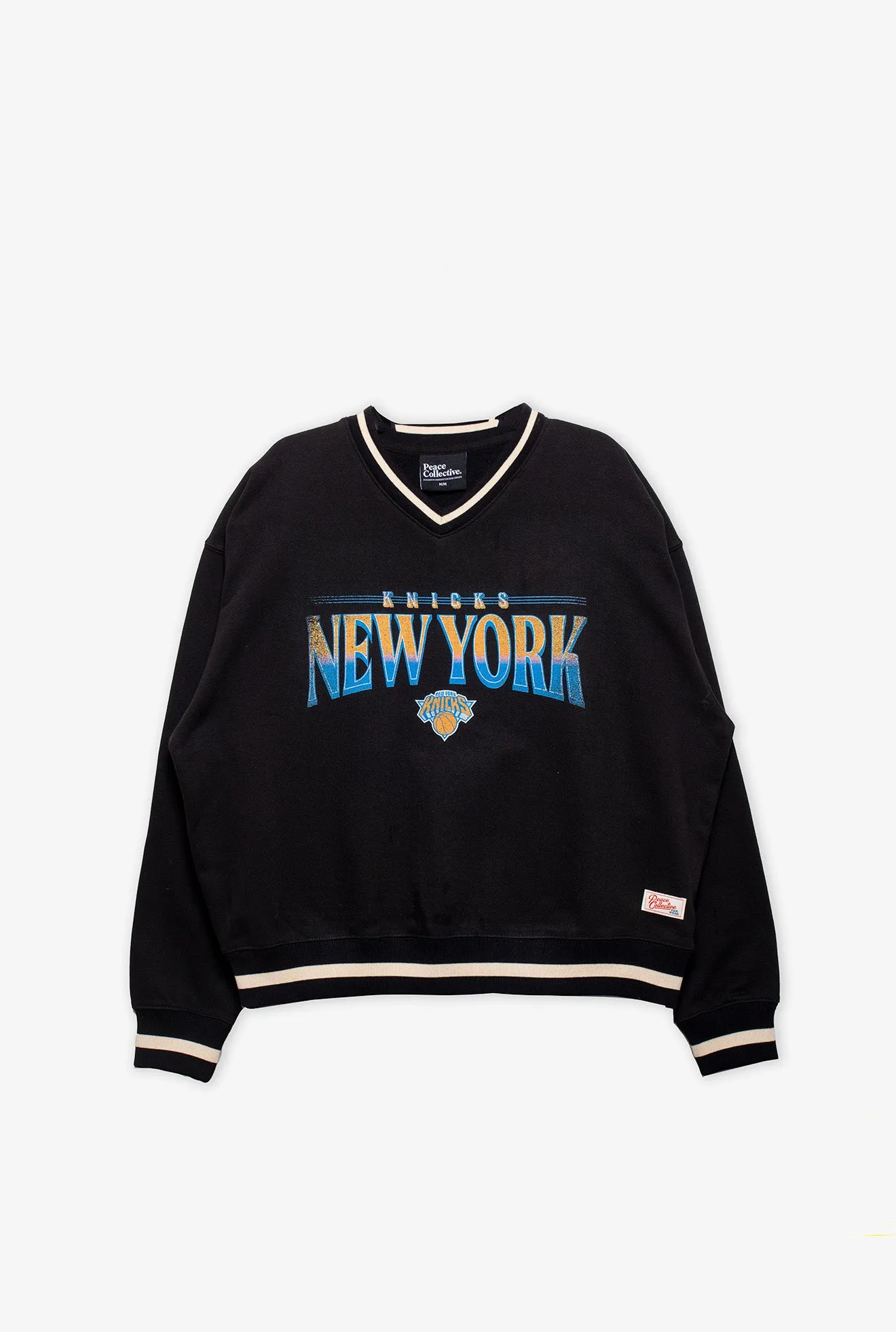 New York Knicks Ribbed Heavyweight Crewneck - Black sold by Peace-Collective