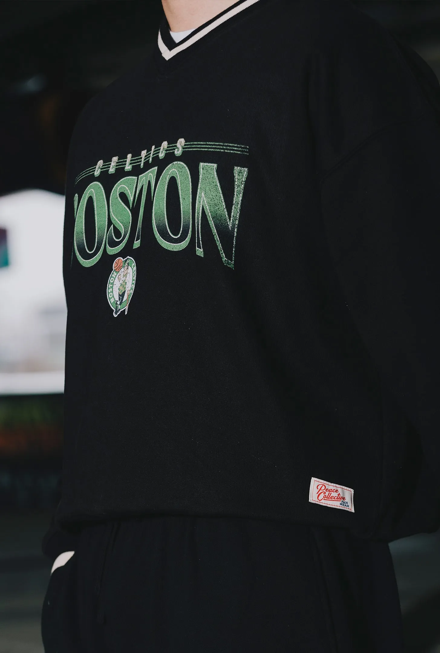 Boston Celtics Ribbed Heavyweight Crewneck - Black sold by Peace-Collective product image thumbnail 4