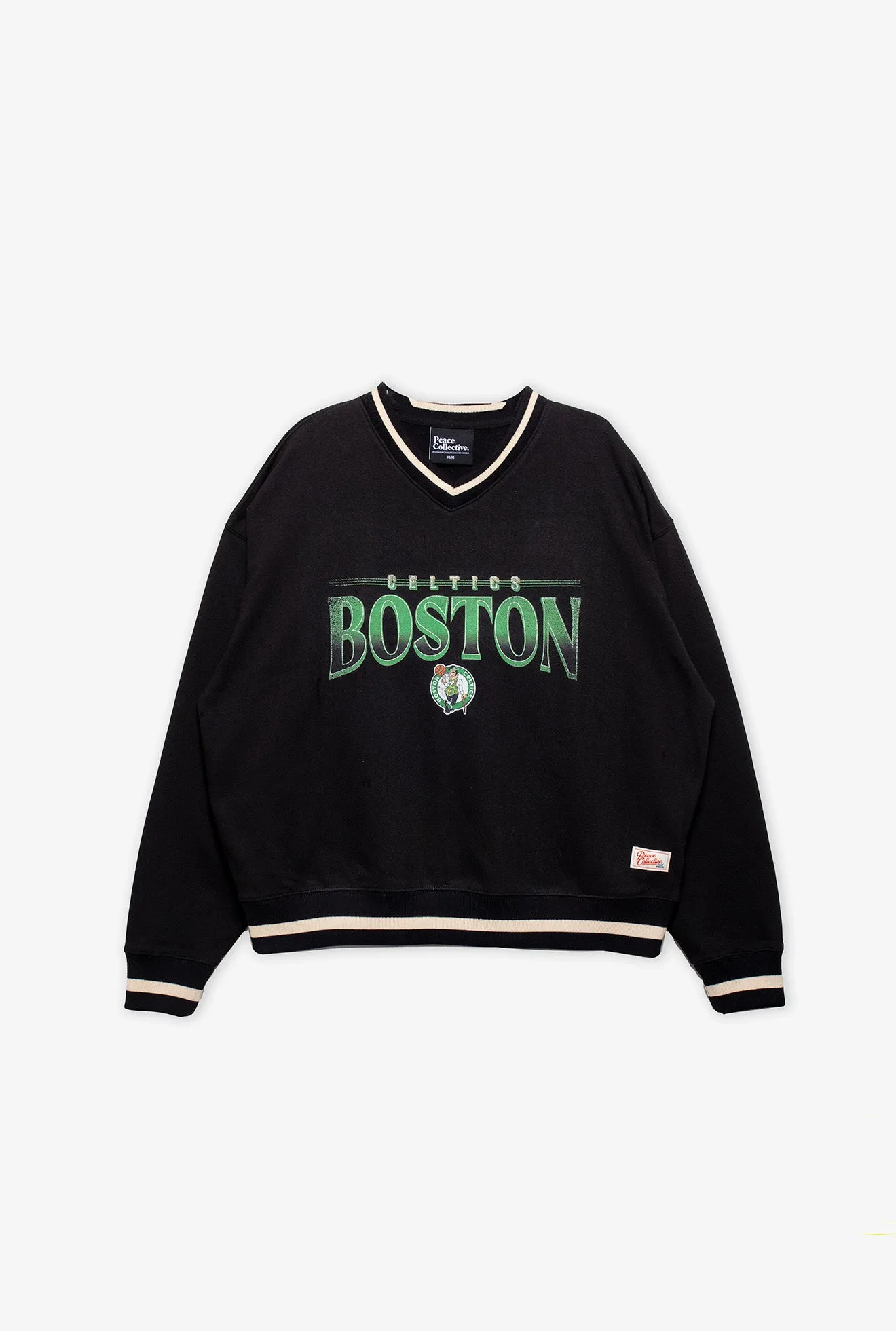 Boston Celtics Ribbed Heavyweight Crewneck - Black sold by Peace-Collective