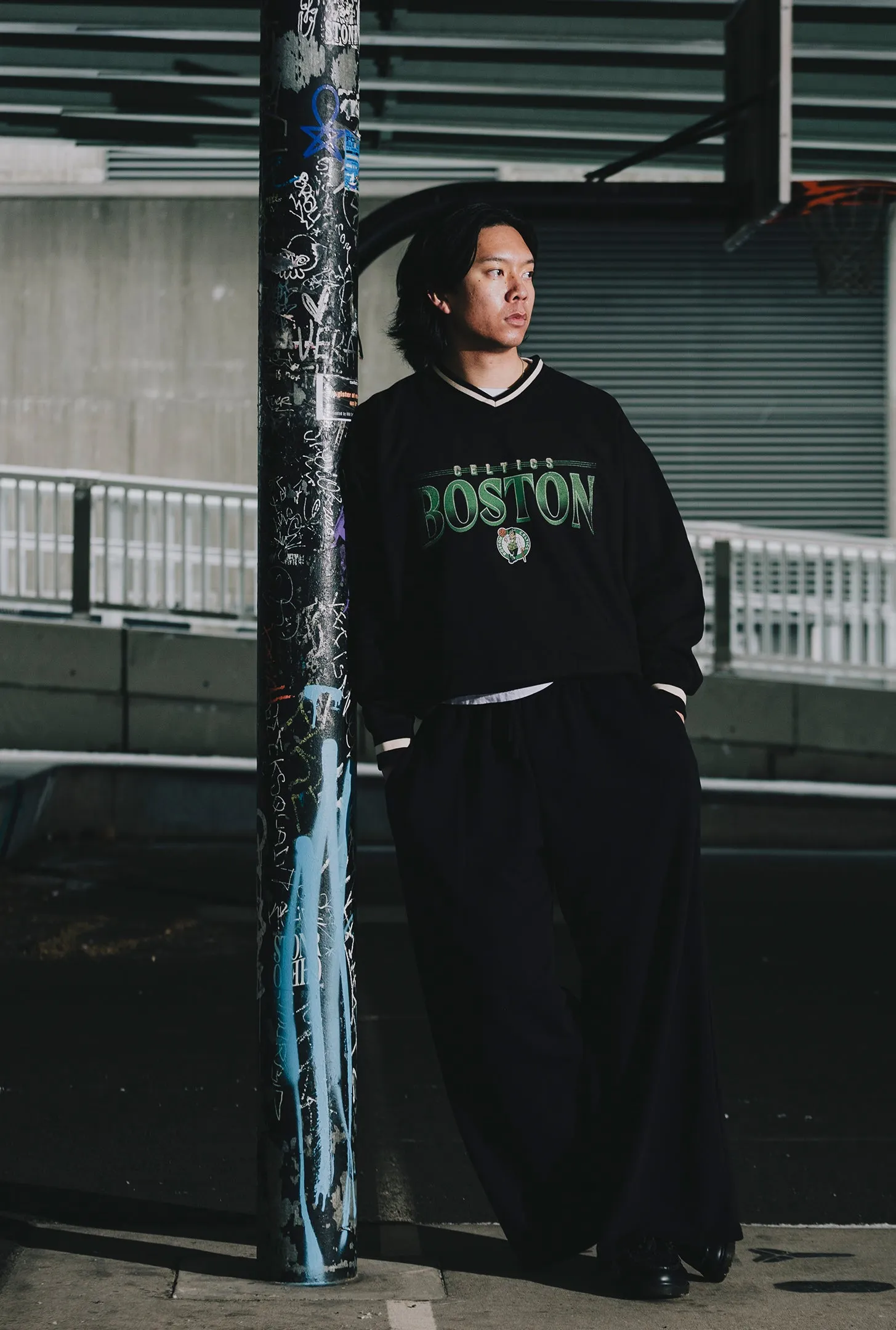Boston Celtics Ribbed Heavyweight Crewneck - Black sold by Peace-Collective product image thumbnail 5