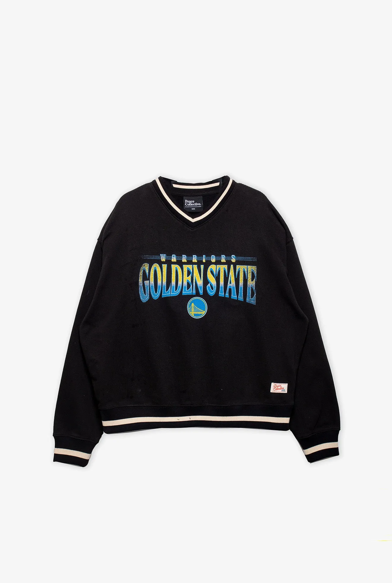 Golden State Warriors Ribbed Heavyweight Crewneck - Black sold by Peace-Collective