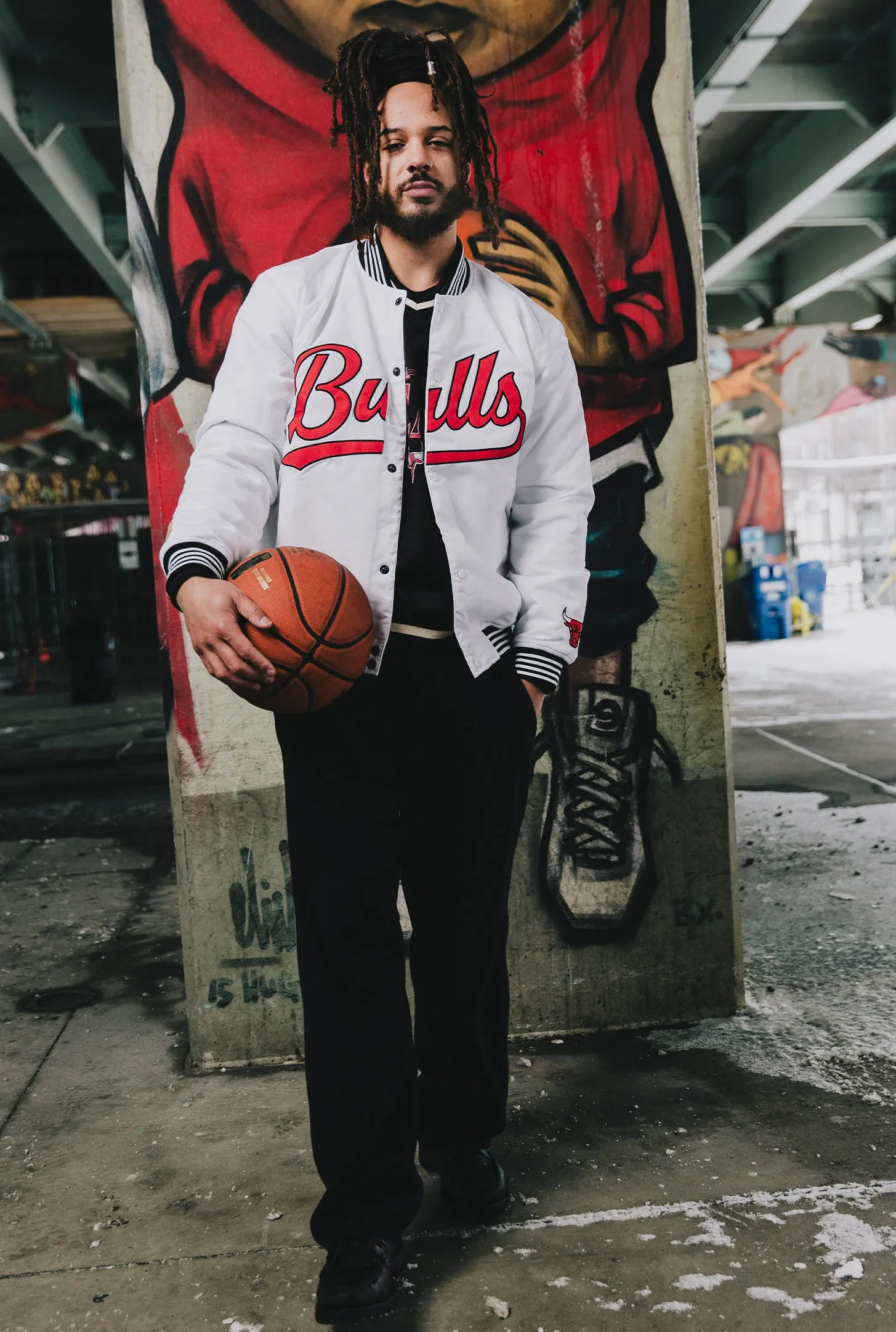 Chicago Bulls Nylon Varsity Jacket - White sold by Peace-Collective product image thumbnail 4