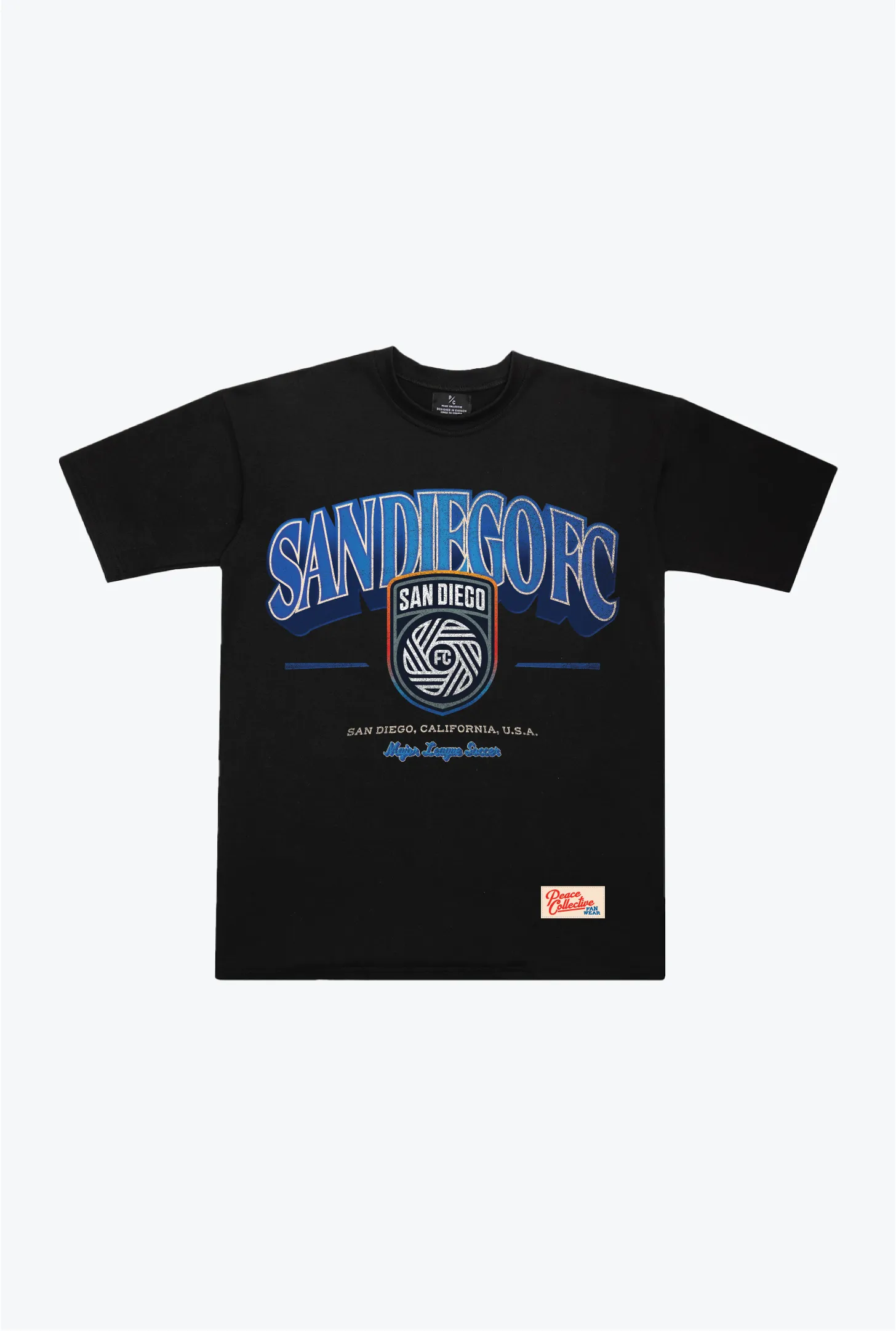 San Diego FC Staple Heavyweight T-Shirt - Black sold by Peace-Collective