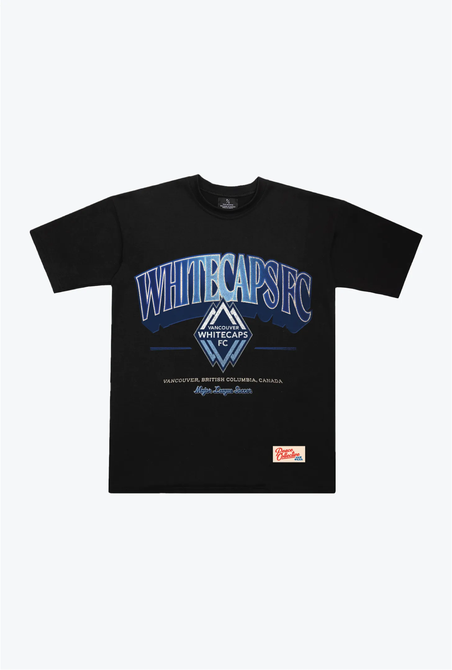Vancouver Whitecaps FC Staple Heavyweight T-Shirt - Black sold by Peace-Collective