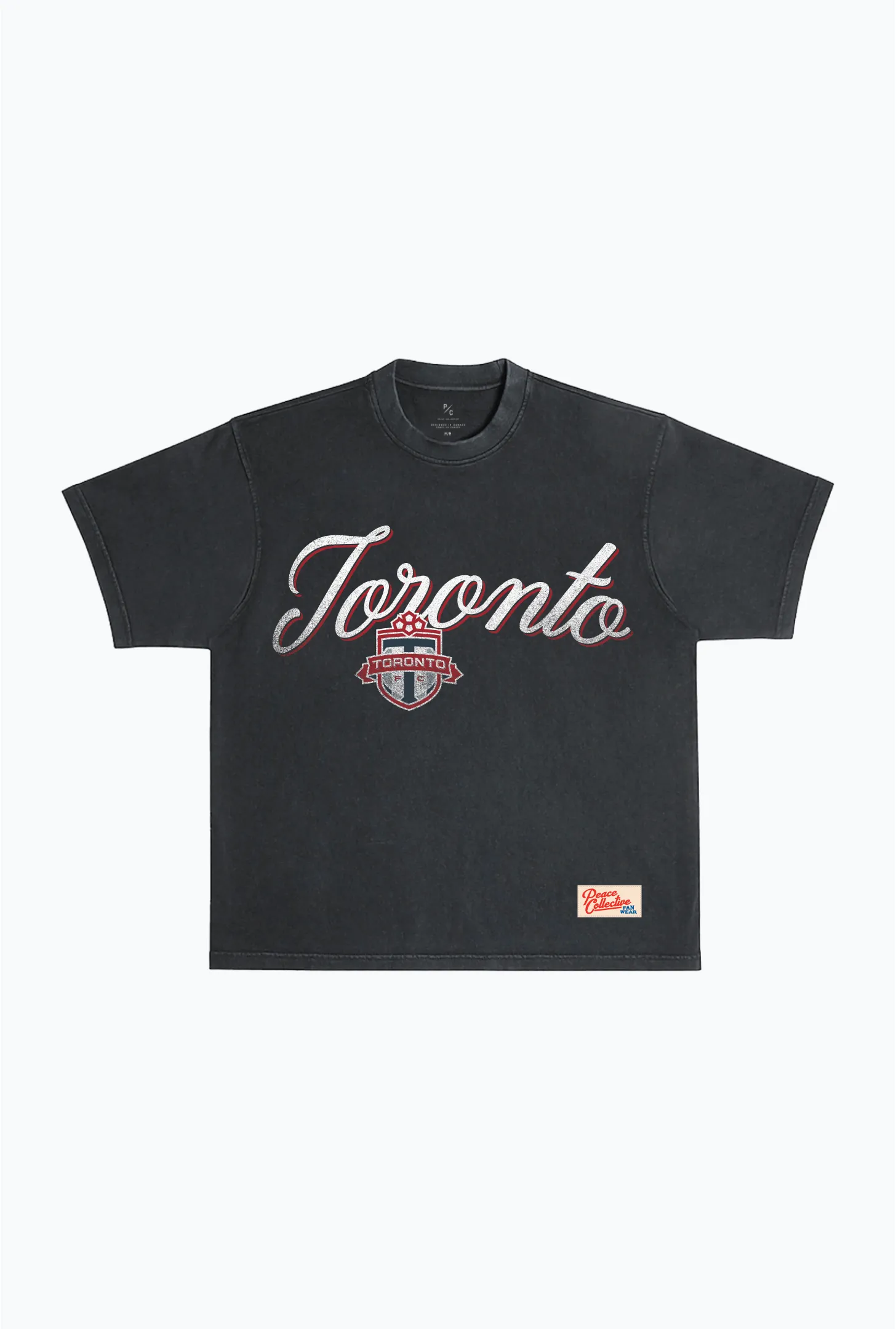 Toronto FC Script Heavyweight Garment Dyed T-Shirt - Black sold by Peace-Collective