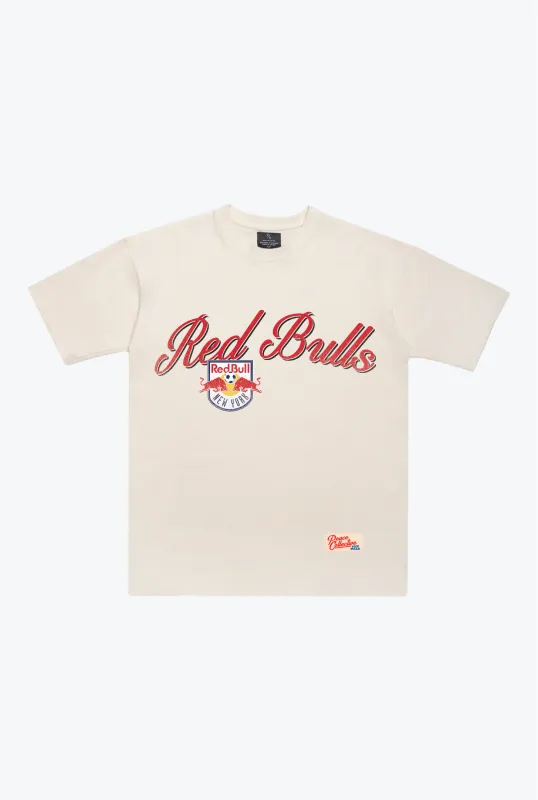 New York Red Bulls Script Heavyweight T-Shirt - Ivory sold by Peace-Collective