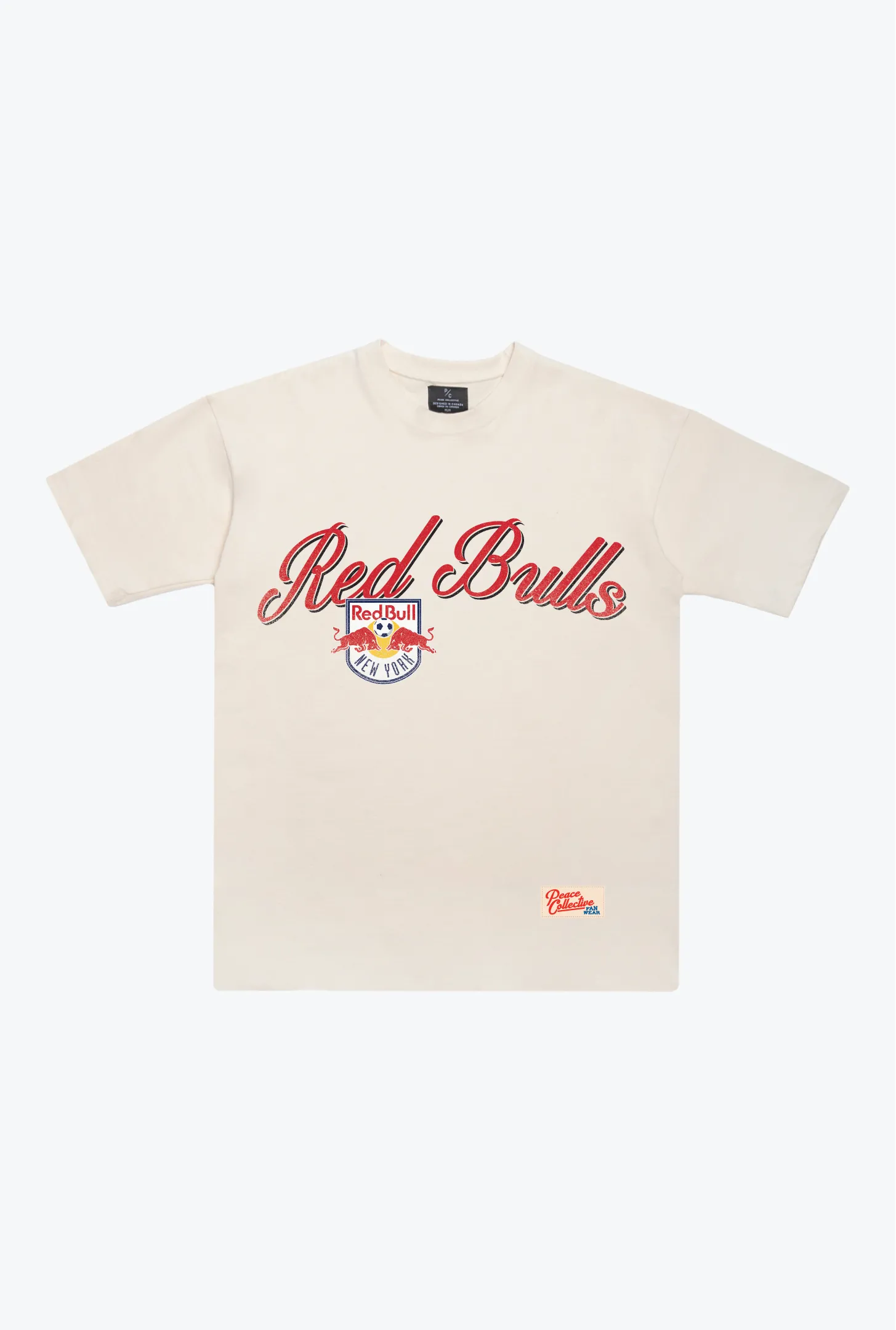 New York Red Bulls Script Heavyweight T-Shirt - Ivory sold by Peace-Collective