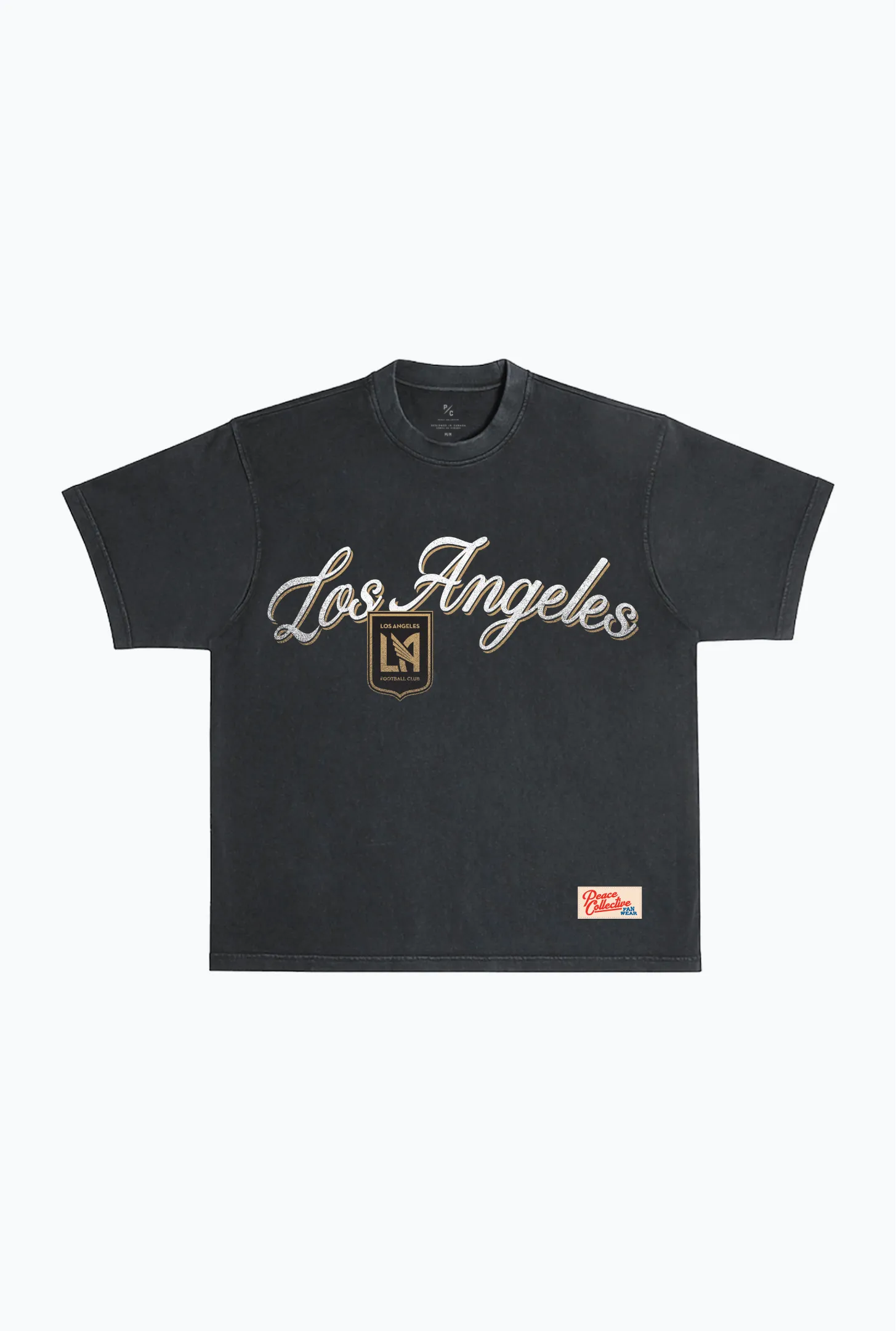 Los Angeles FC Script Heavyweight Garment Dyed T-Shirt - Black sold by Peace-Collective