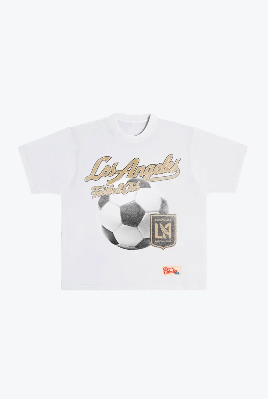 Los Angeles FC Game Ball Heavyweight T-Shirt - White sold by Peace-Collective