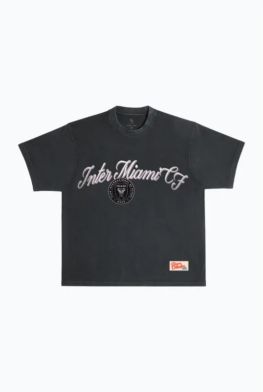 Inter Miami CF Script Heavyweight Garment Dyed T-Shirt - Black sold by Peace-Collective