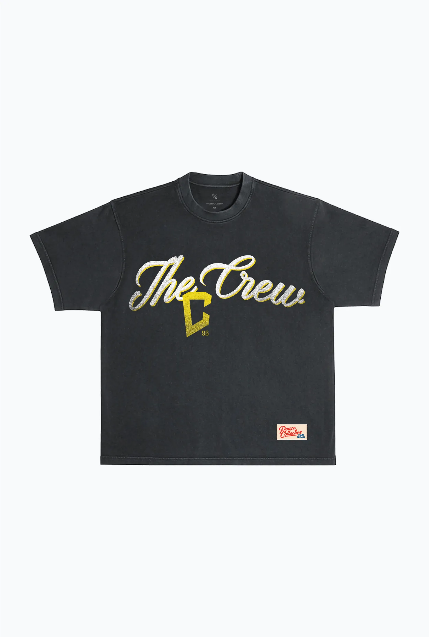 Columbus Crew Script Heavyweight Garment Dyed T-Shirt - Black sold by Peace-Collective