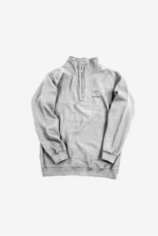 Home is Canada Quarter Zip Sweater - Grey sold by Peace-Collective