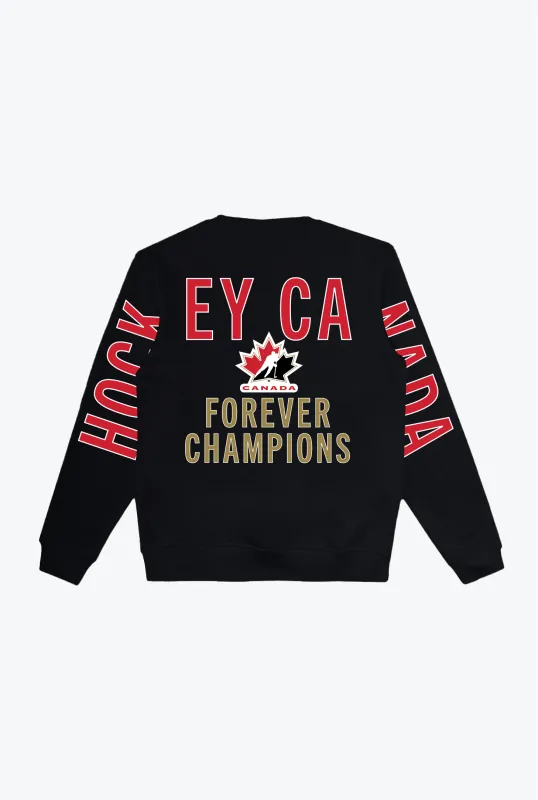 Hockey Canada "Forever Champions" Spirit Crewneck - Black sold by Peace-Collective