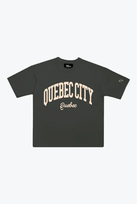 Quebec City Tourist Heavyweight Garment Dyed T-Shirt - Black sold by Peace-Collective