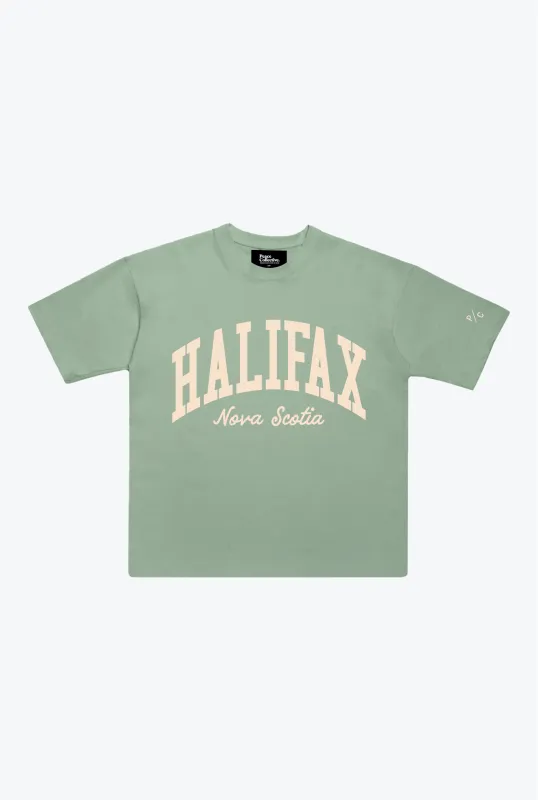 Halifax Tourist Heavyweight Garment Dyed T-Shirt - Eucalyptus sold by Peace-Collective