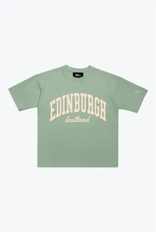 Edinburgh Tourist Heavyweight Garment Dyed T-Shirt - Eucalyptus sold by Peace-Collective