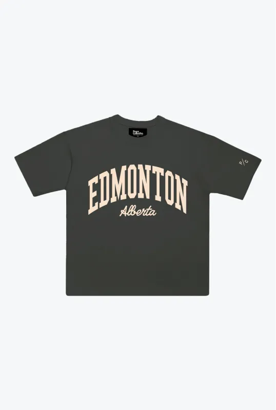Edmonton Tourist Heavyweight Garment Dyed T-Shirt - Black made by Peace-Collective