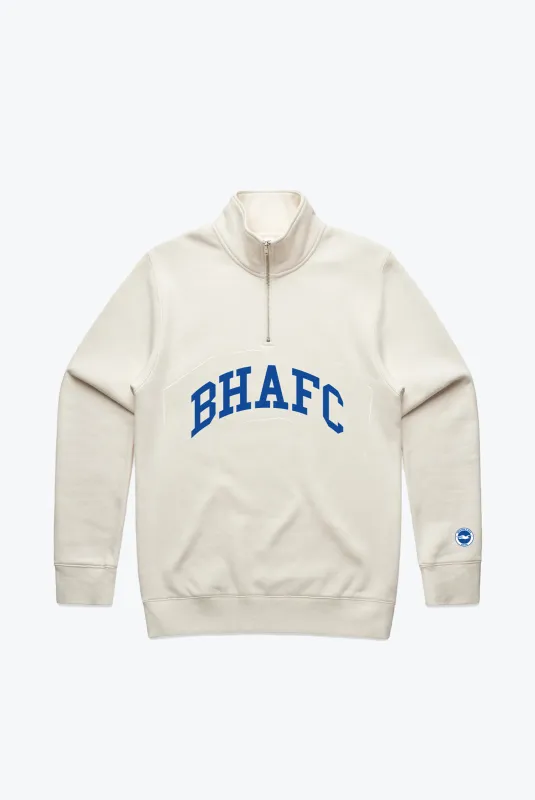 Brighton & Hove Albion F.C. Collegiate Quarter Zip - Ivory sold by Peace-Collective