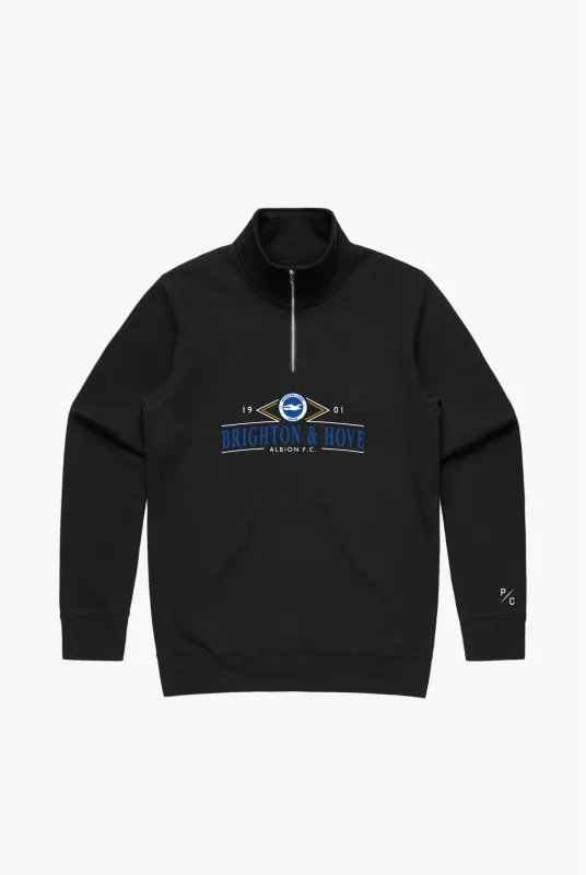 Brighton & Hove Albion F.C. Vintage Quarter Zip - Black sold by Peace-Collective