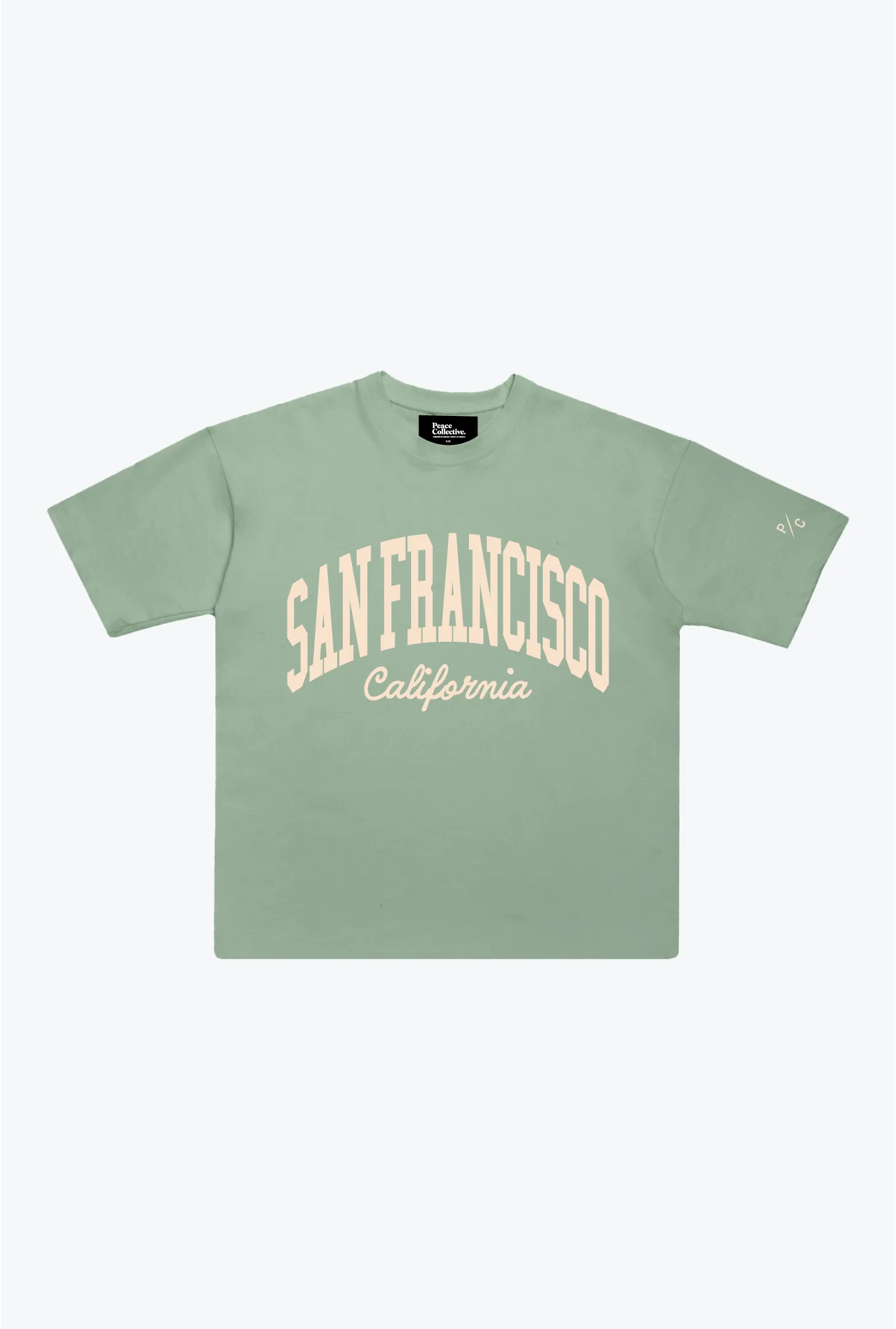 San Francisco Tourist Heavyweight Garment Dyed T-Shirt - Eucalyptus sold by Peace-Collective
