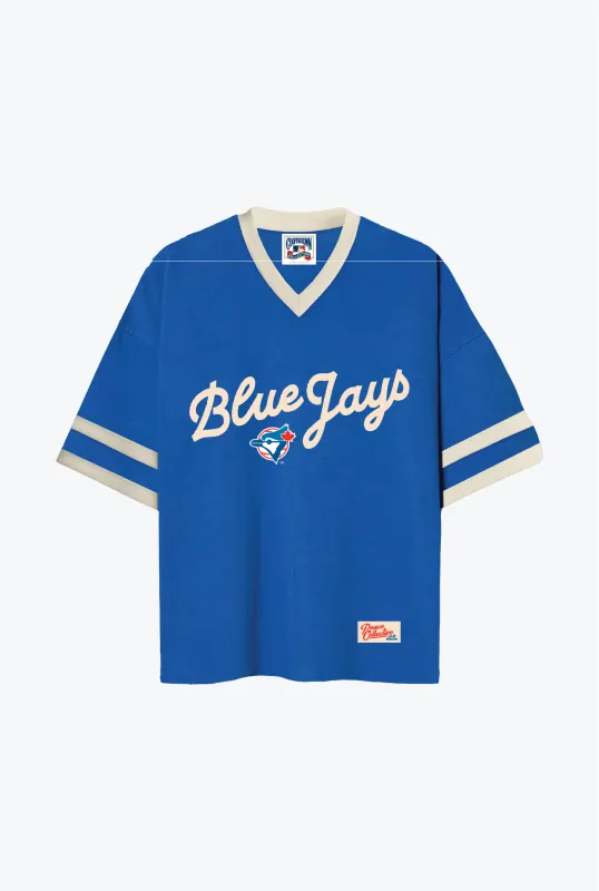 Toronto Blue Jays Varsity V-Neck Tee - Royal sold by Peace-Collective