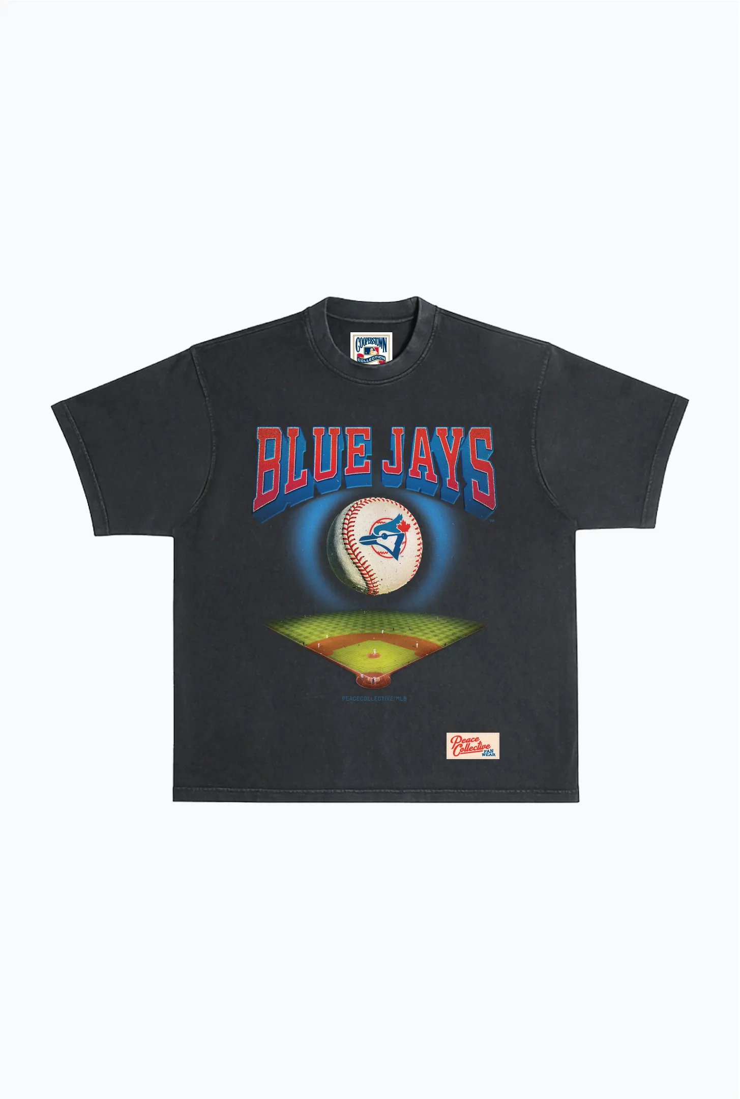 Toronto Blue Jays Field Heavyweight Garment Dyed T-Shirt - Black sold by Peace-Collective