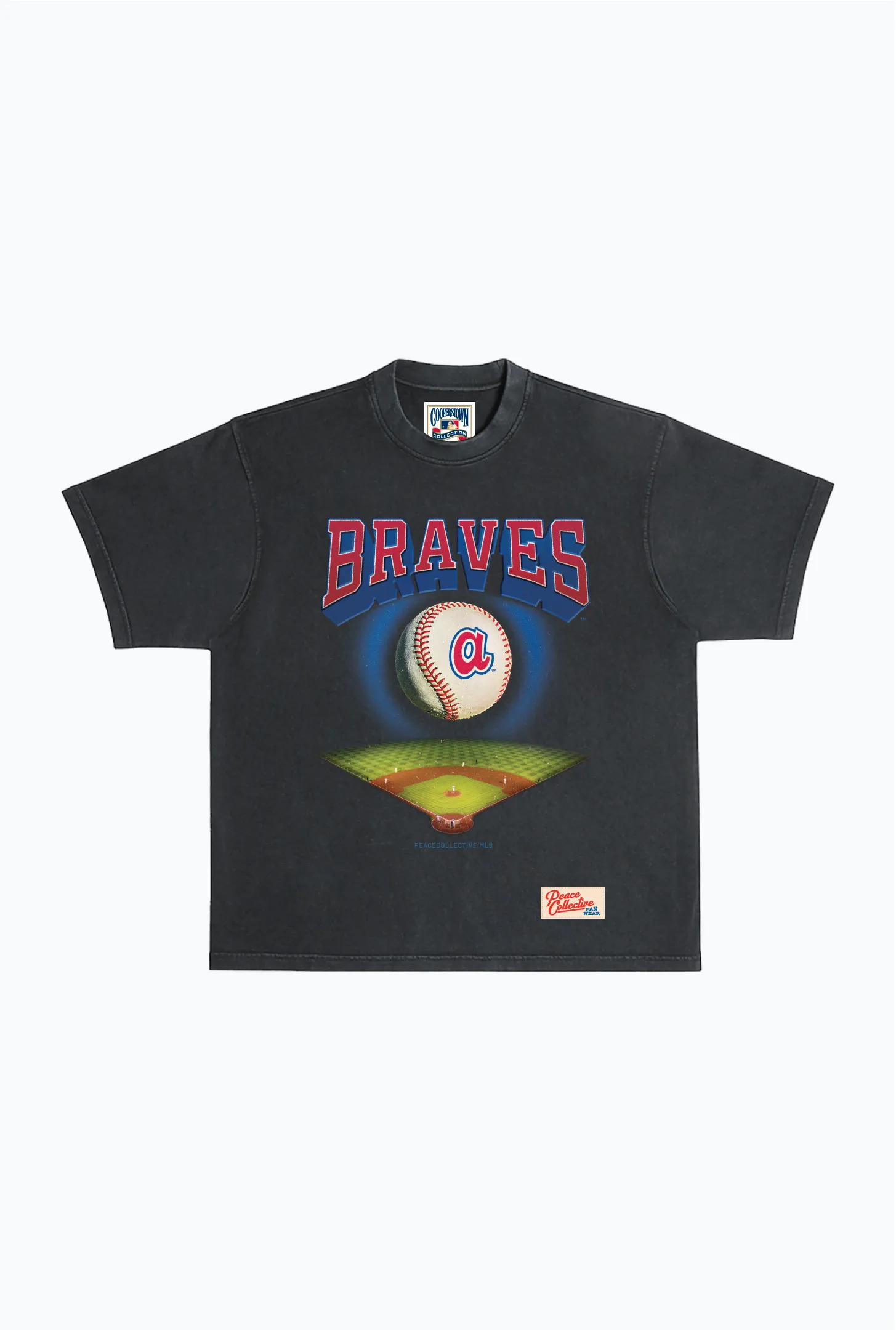 Atlanta Braves Field Heavyweight Garment Dyed T-Shirt - Black sold by Peace-Collective