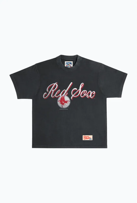 Boston Red Sox Vintage Heavyweight Garment Dyed T-Shirt - Black sold by Peace-Collective