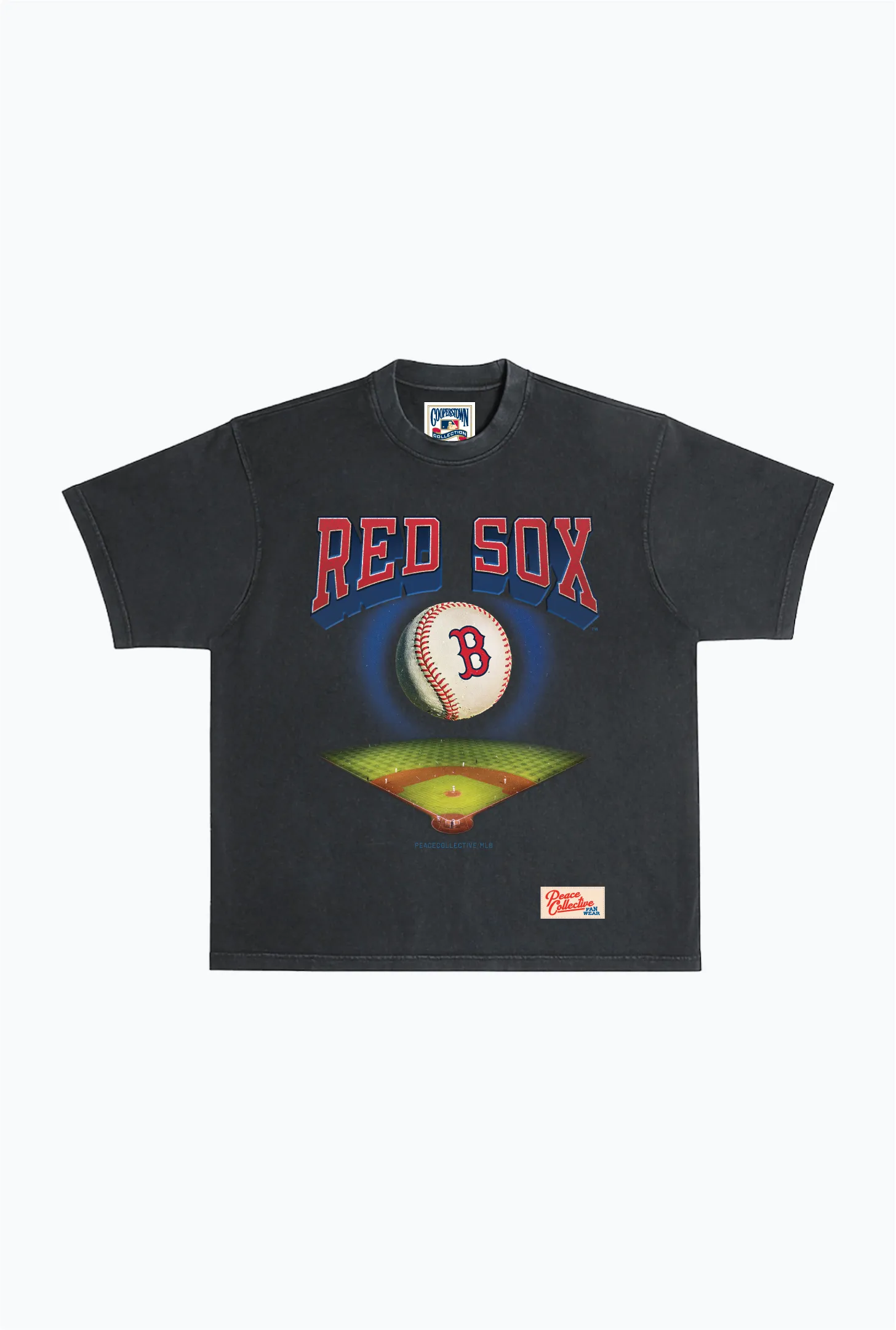 Boston Red Sox Field Heavyweight Garment Dyed T-Shirt - Black sold by Peace-Collective