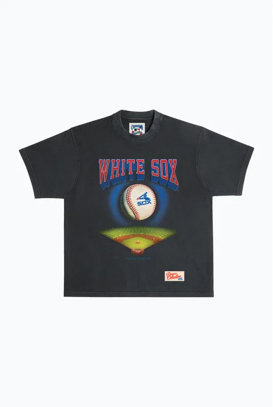 Chicago White Sox Field Heavyweight Garment Dyed T-Shirt - Black sold by Peace-Collective
