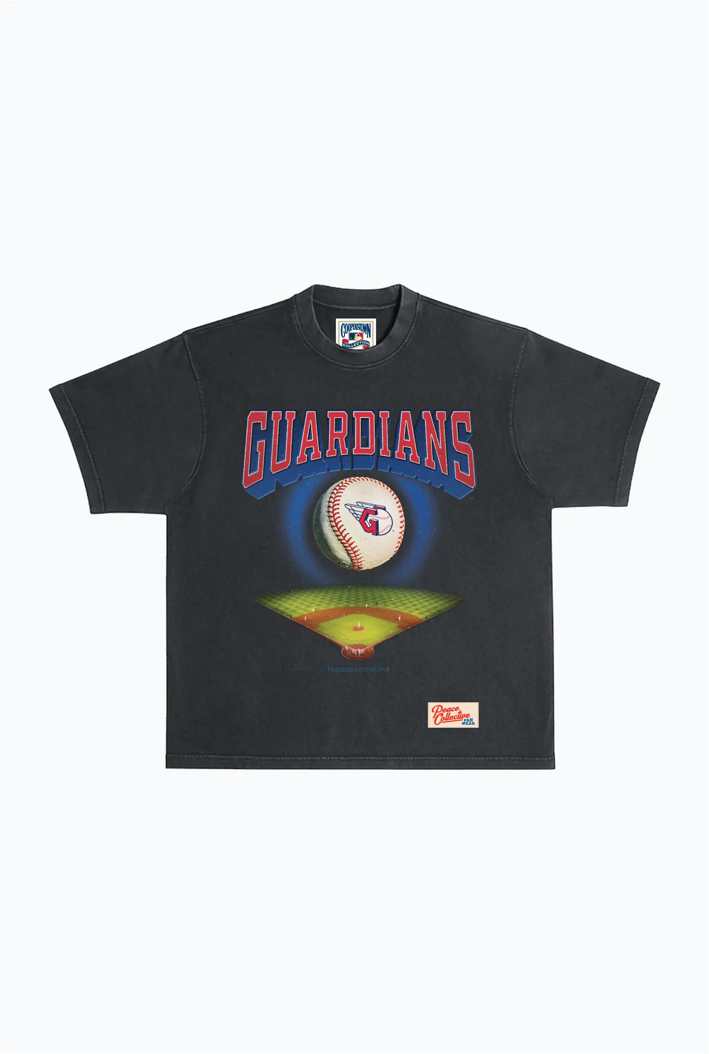 Cleveland Guardians Field Heavyweight Garment Dyed T-Shirt - Black sold by Peace-Collective