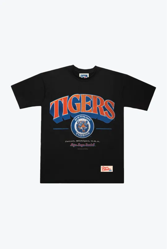 Detroit Tigers Vintage Graphic Heavyweight T-Shirt - Black sold by Peace-Collective
