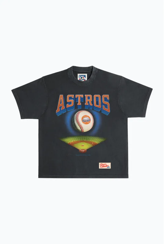 Houston Astros Field Heavyweight Garment Dyed T-Shirt - Black sold by Peace-Collective