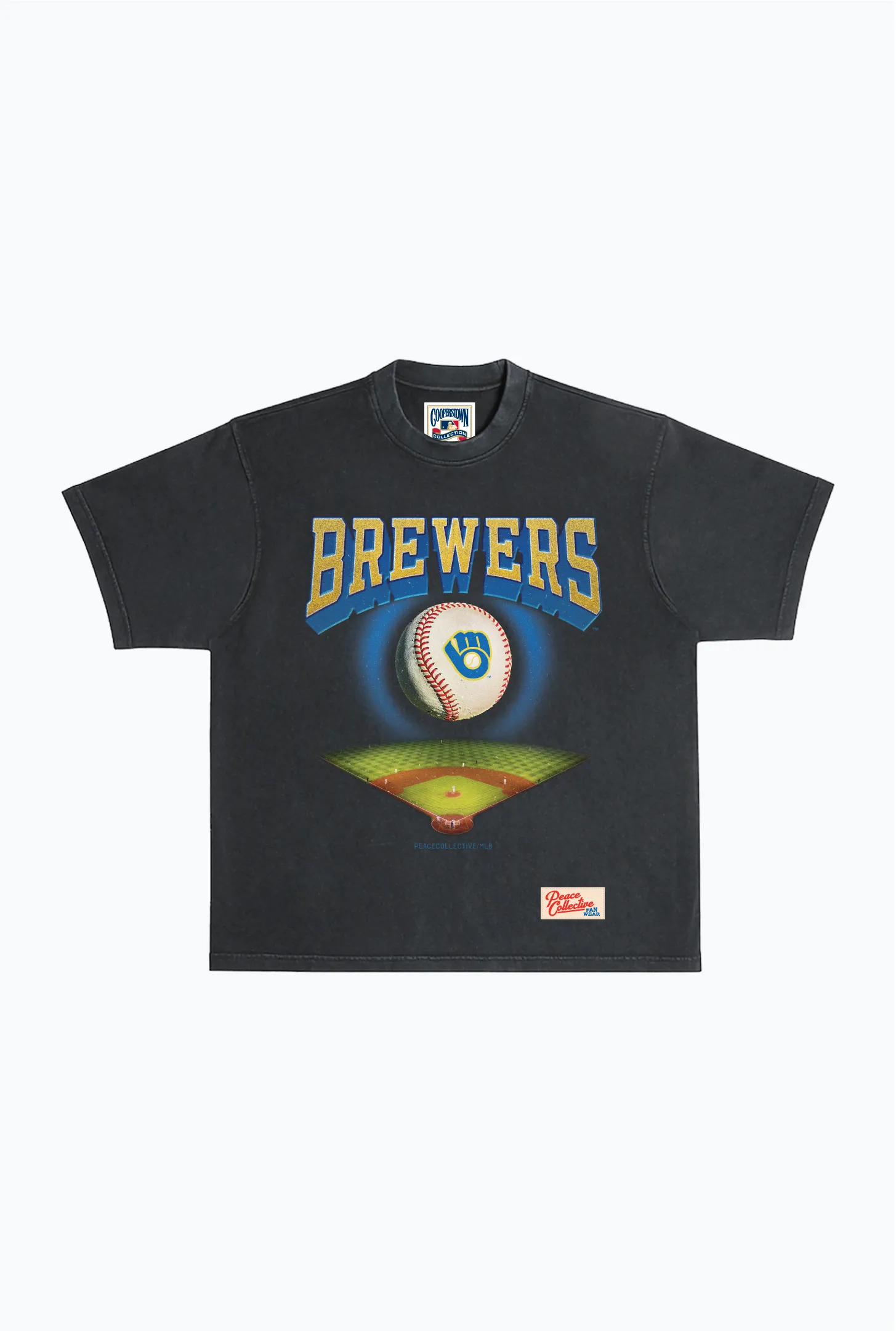 Milwaukee Brewers Field Heavyweight Garment Dyed T-Shirt - Black sold by Peace-Collective