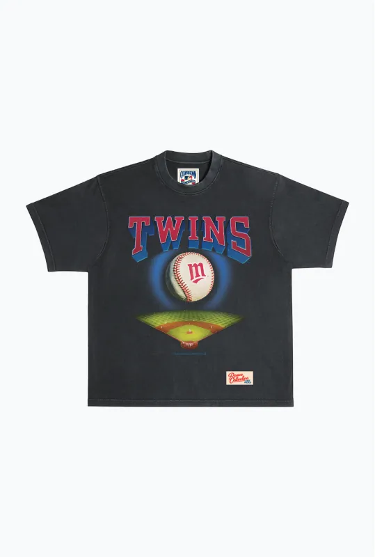 Minnesota Twins Field Heavyweight Garment Dyed T-Shirt - Black sold by Peace-Collective