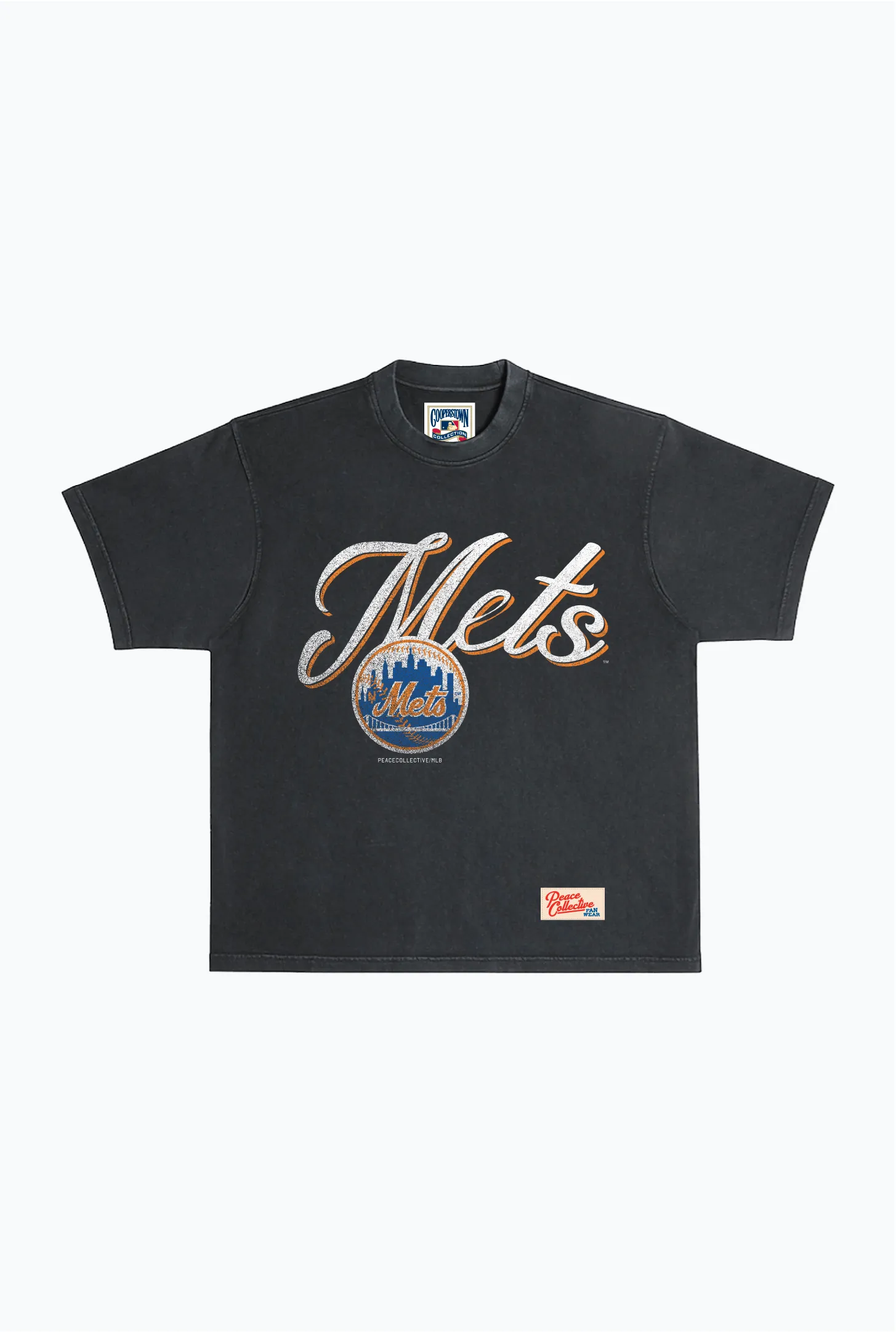 New York Mets Vintage Heavyweight Garment Dyed T-Shirt - Black sold by Peace-Collective