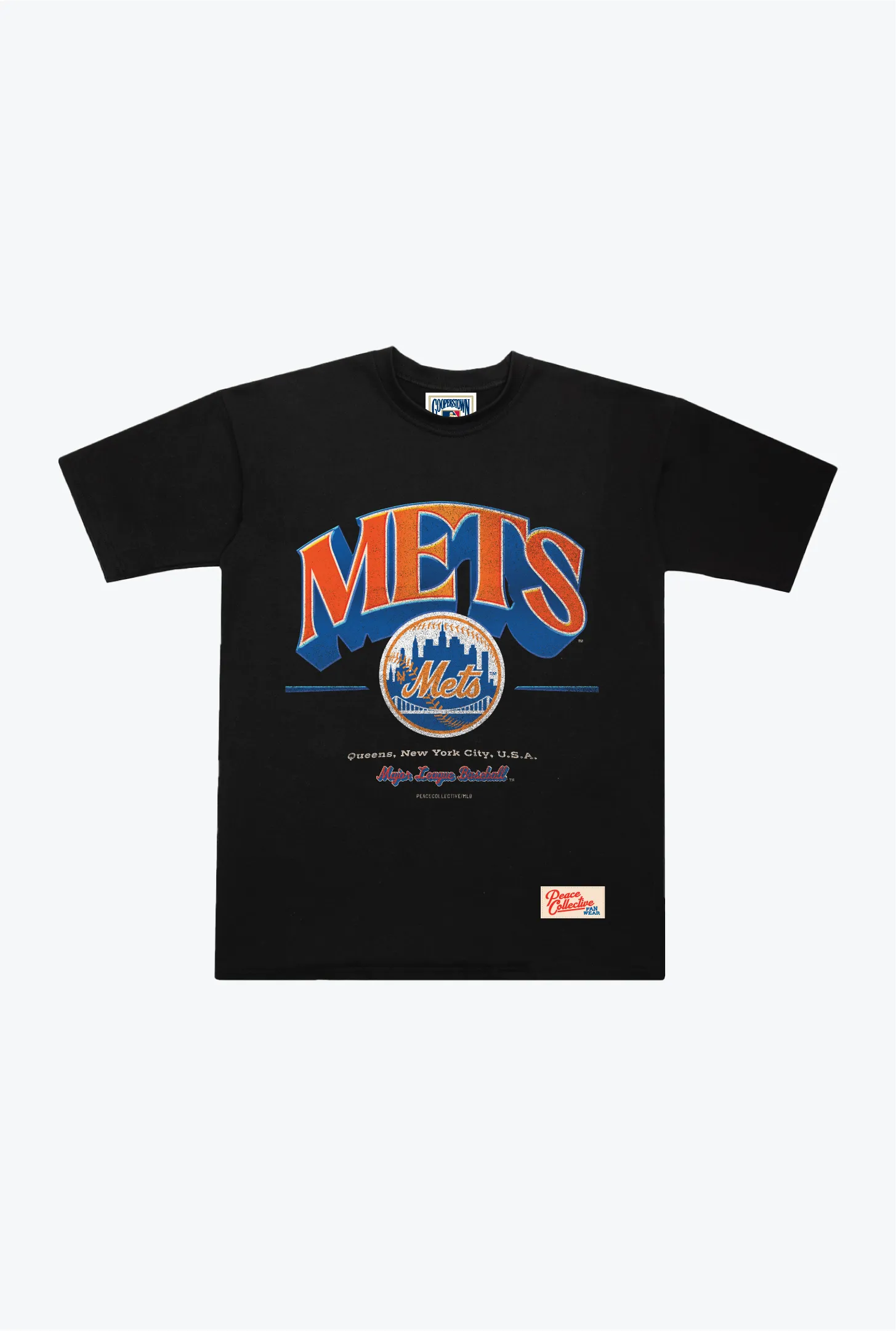 New York Mets Vintage Graphic Heavyweight T-Shirt - Black sold by Peace-Collective