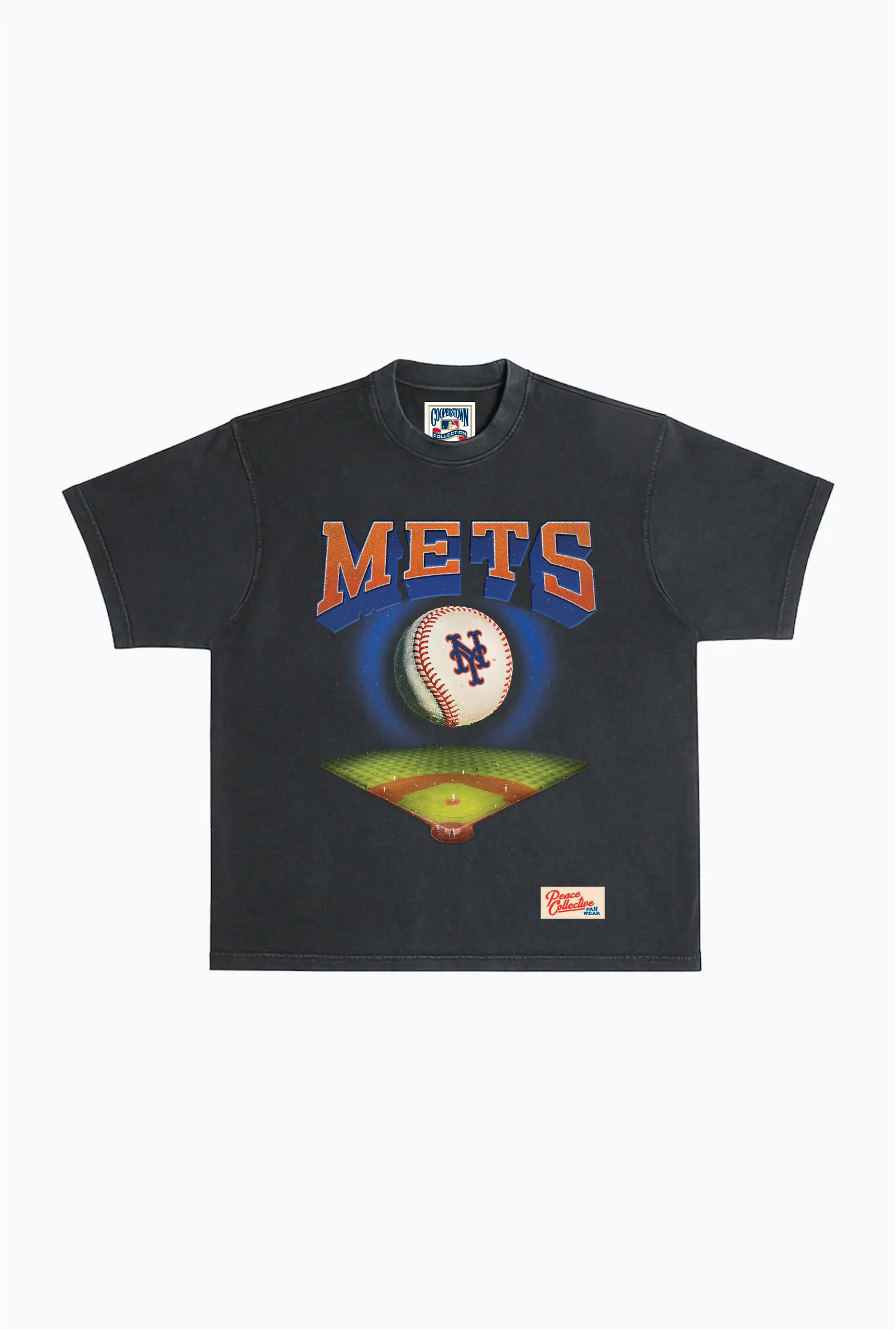 New York Mets Field Heavyweight Garment Dyed T-Shirt - Black sold by Peace-Collective