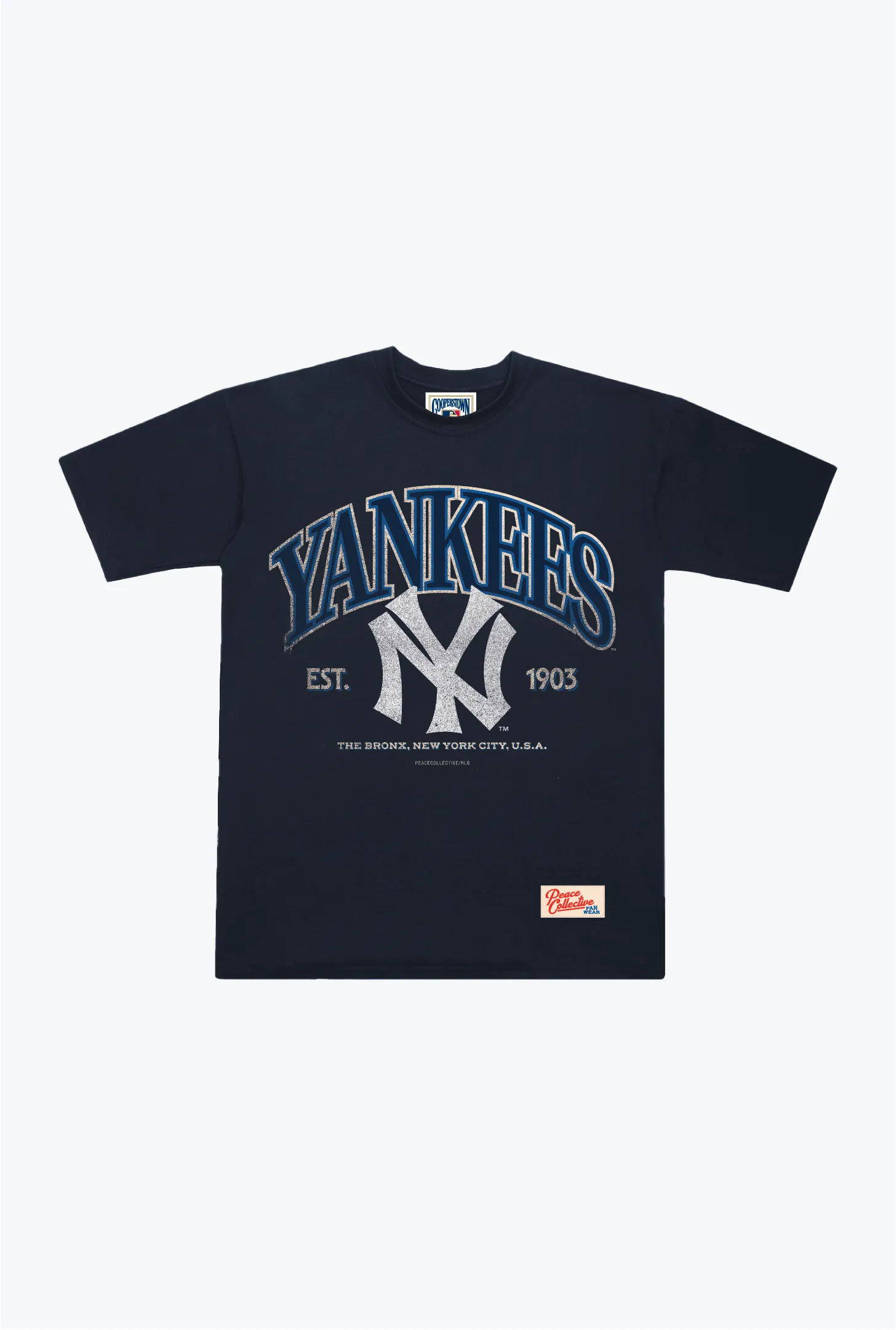 New York Yankees Vintage Crest Heavyweight T-Shirt - Navy sold by Peace-Collective