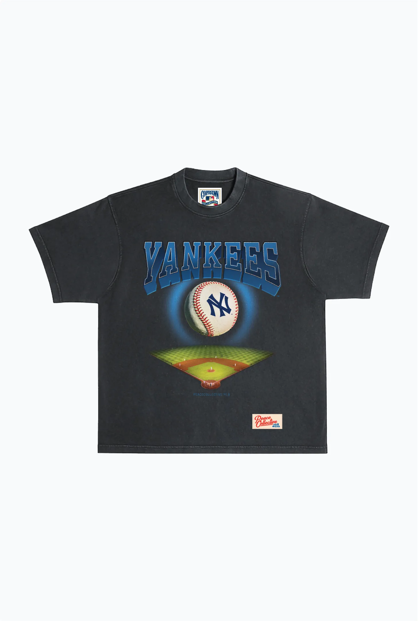 New York Yankees Field Heavyweight Garment Dyed T-Shirt - Black sold by Peace-Collective