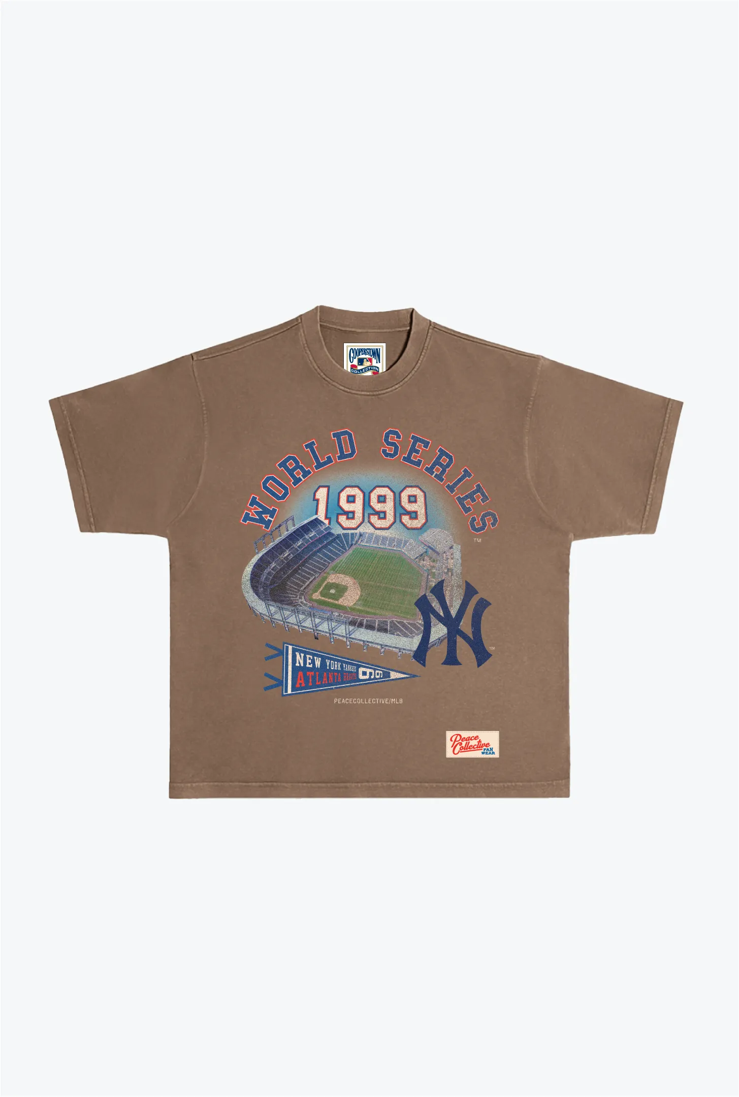 New York Yankees Vintage Heavyweight Garment Dyed T-Shirt - Sand sold by Peace-Collective