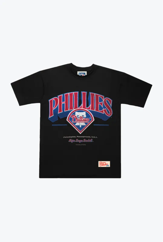 Philadelphia Phillies Vintage Graphic Heavyweight T-Shirt - Black sold by Peace-Collective