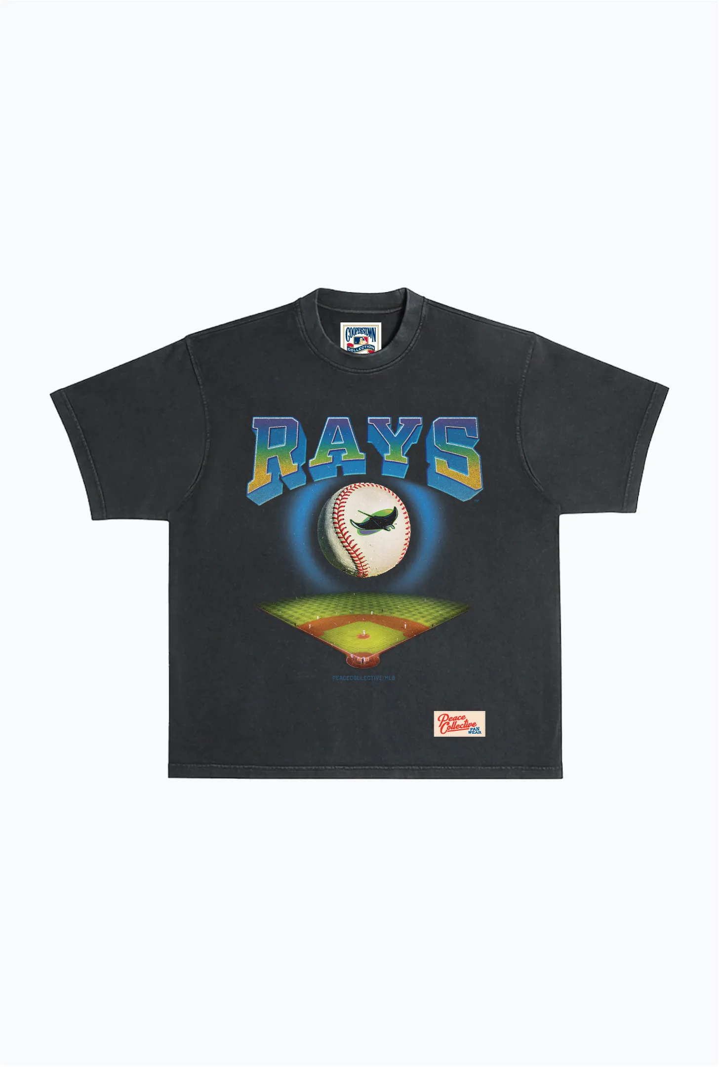 Tampa Bay Rays Field Heavyweight Garment Dyed T-Shirt - Black sold by Peace-Collective
