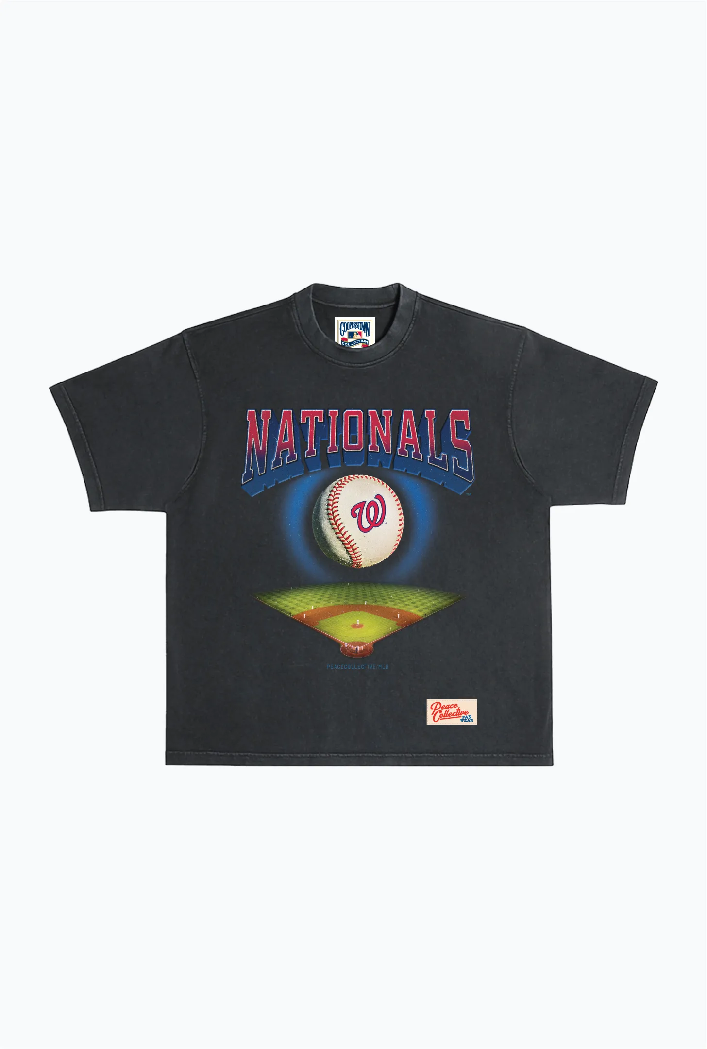 Washington Nationals Field Heavyweight Garment Dyed T-Shirt - Black sold by Peace-Collective