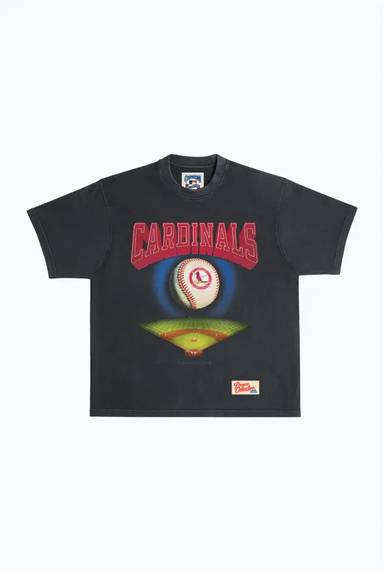 St. Louis Cardinals Field Heavyweight Garment Dyed T-Shirt - Black sold by Peace-Collective